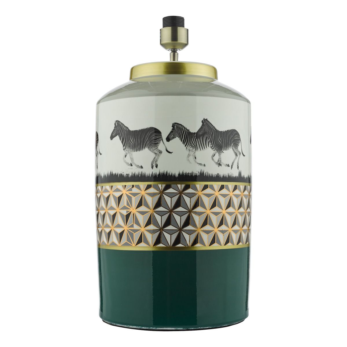 Callie Lamp - Zebra Print Green/Gold