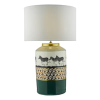 Callie Lamp - Zebra Print Green/Gold