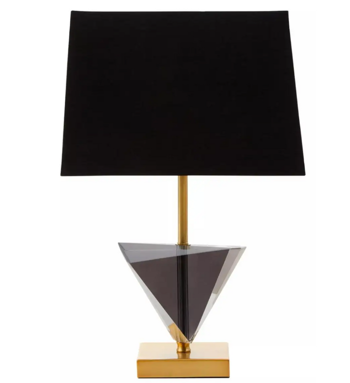 Halina Table Lamp - Smoked Crystal/Black/Gold