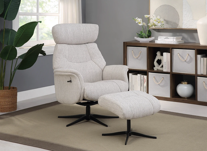 *CLEARANCE* Murcia Swivel Recliner - Desert Sand Fabric