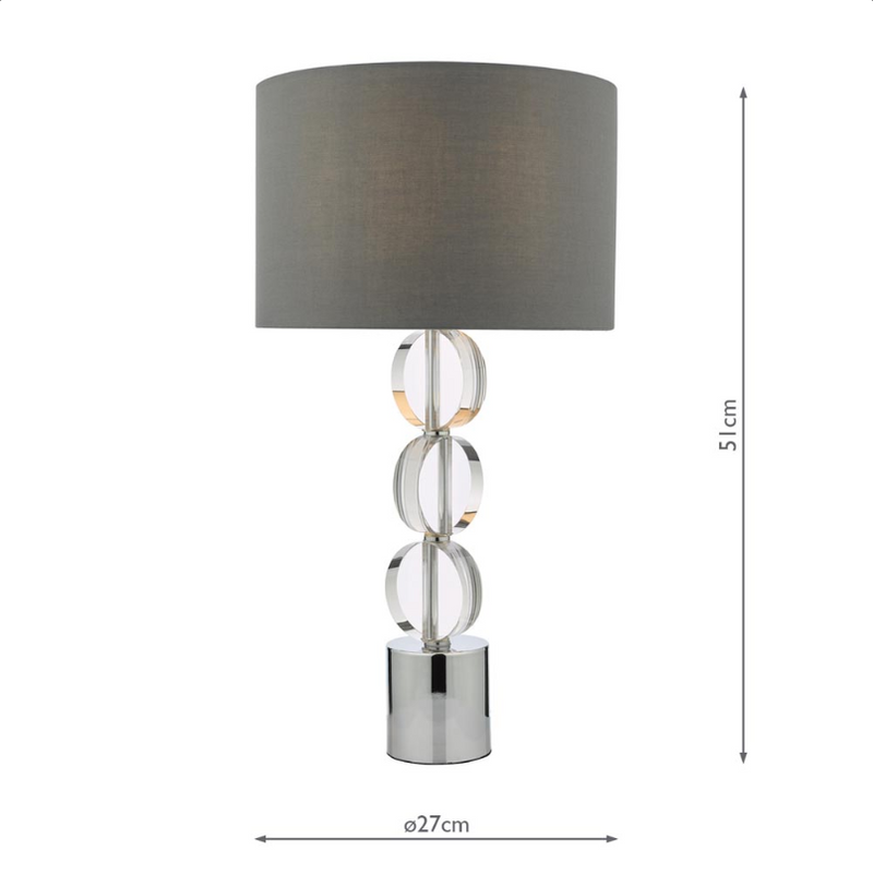 *CLEARANCE* Tuke Polished Chrome/Crystal Table Lamp
