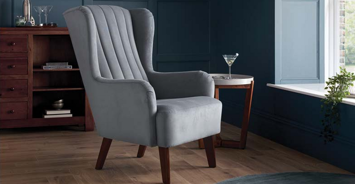 *CLEARANCE* Edwin Chair - Plush Nickel/Natural