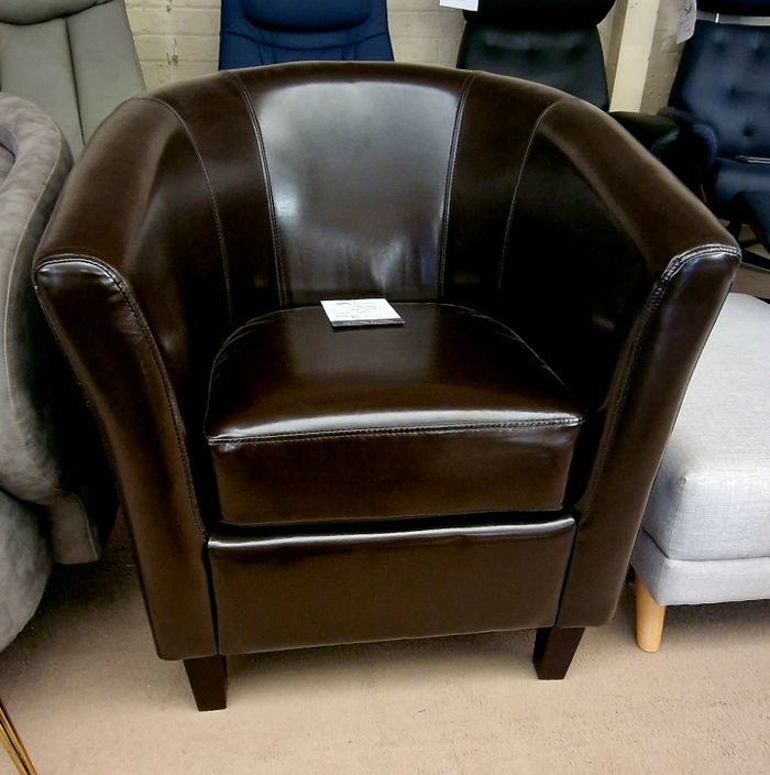 *CLEARANCE* Faux Leather Tub Chair