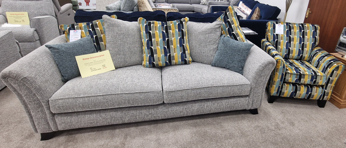 *CLEARANCE* Emma Upholstery Collection - Ochre and Chinchilla Silver Grey Chenille