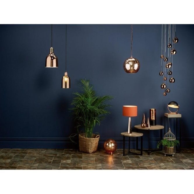 Aurelia Lighting Collection - Chrome and Copper Glass