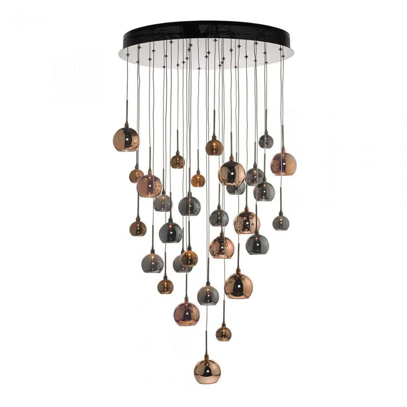 Aurelia Lighting Collection - Chrome and Copper Glass
