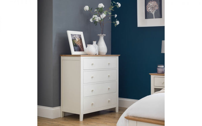 Salerno Shaker 4 Drawer Chest - Ivory/Oak