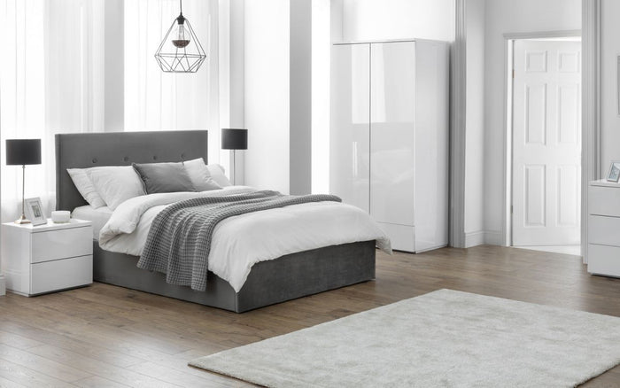 Shoreditch High Headboard Lift-Up Storage Bed - Slate