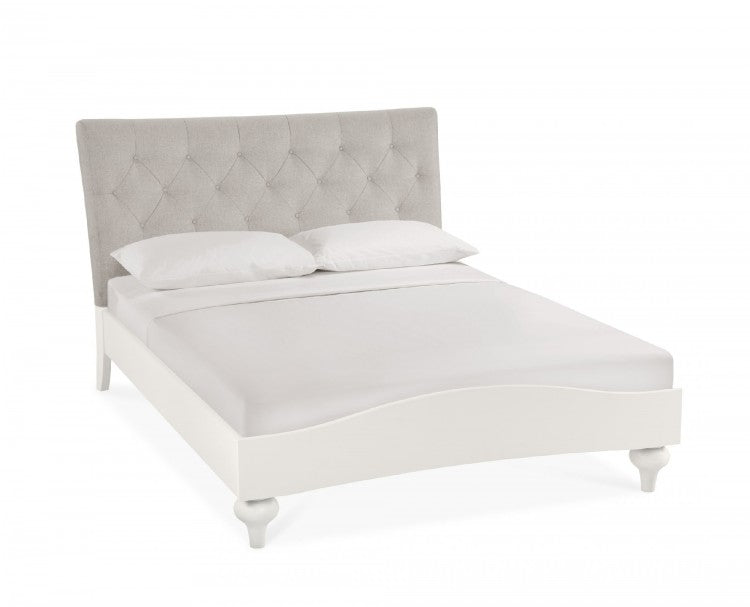 Montreux Bedroom Collection - Upholstered Diamond Stitch Bedstead - Soft Grey