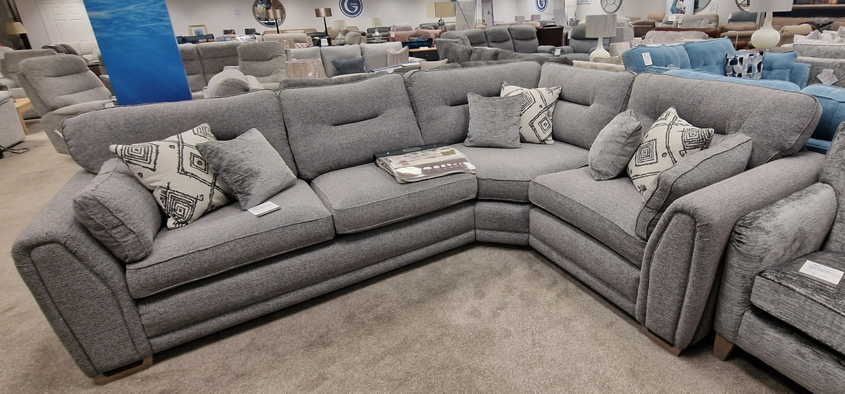 Amsterdam Sofa Group - Pewter Chenille Herringbone - *STAR BUY*