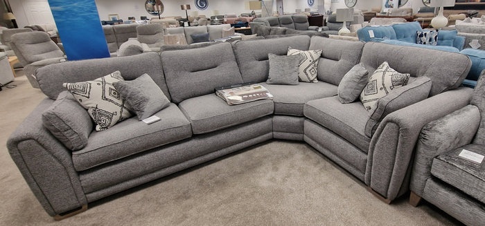 Amsterdam Sofa Group - Pewter Chenille Herringbone - *STAR BUY*