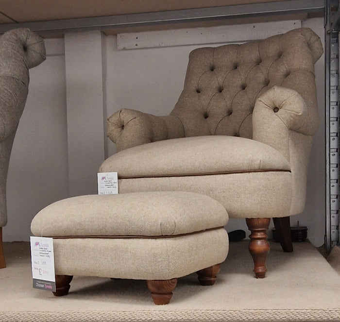 *CLEARANCE* Pickering - Harris Tweed - Chair and Footstool