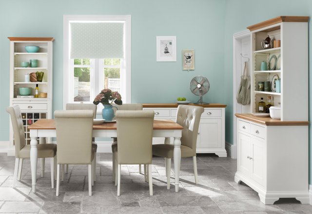 Hampstead Two Tone Dining Collection - Upholstered Chair with Ivory Leather (per pair)