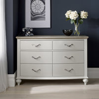 *CLEARANCE* Montreux 6 Drawer Wide Chest - Grey Washed Oak and Soft Grey