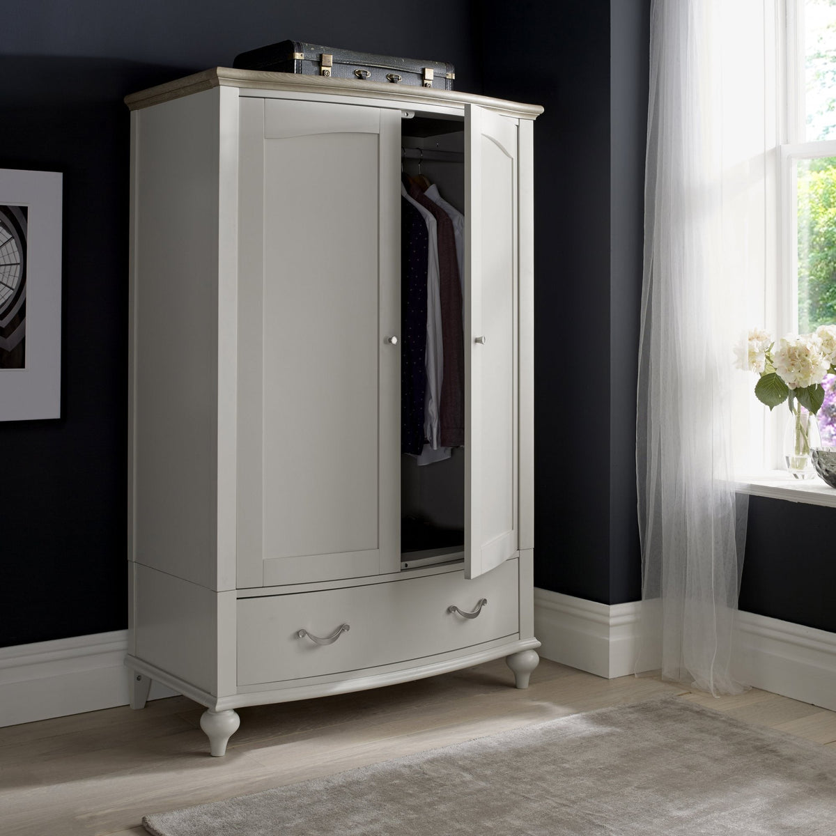 *CLEARANCE* Montreaux Double Wardrobe - Grey Washed Oak and Soft Grey