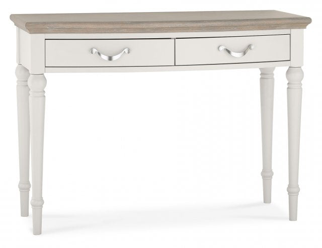 *CLEARANCE* Montreaux Dressing Table, Stool, and Mirror - Grey Washed Oak and Soft Grey