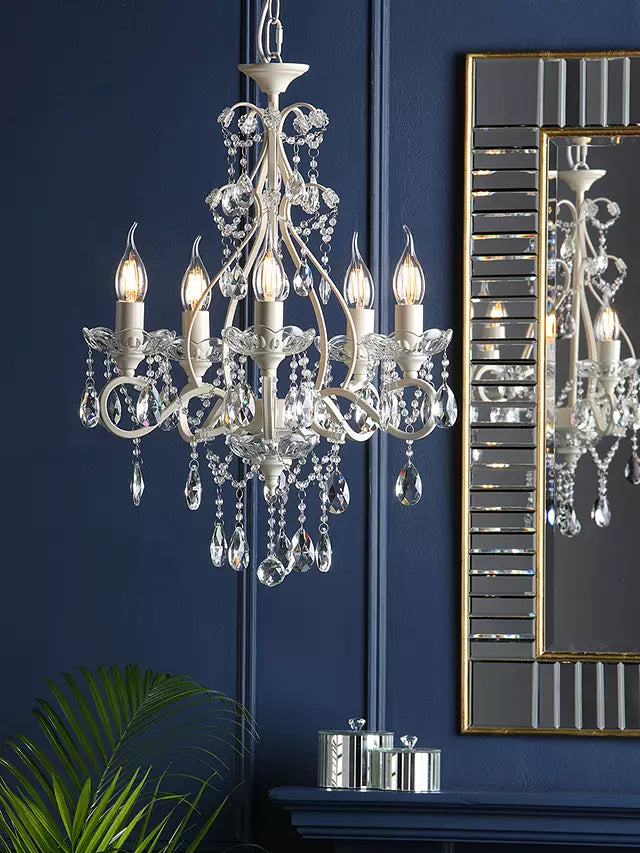 Laura Ashley - Shamley 5 Light Chandelier - Matt Painted White