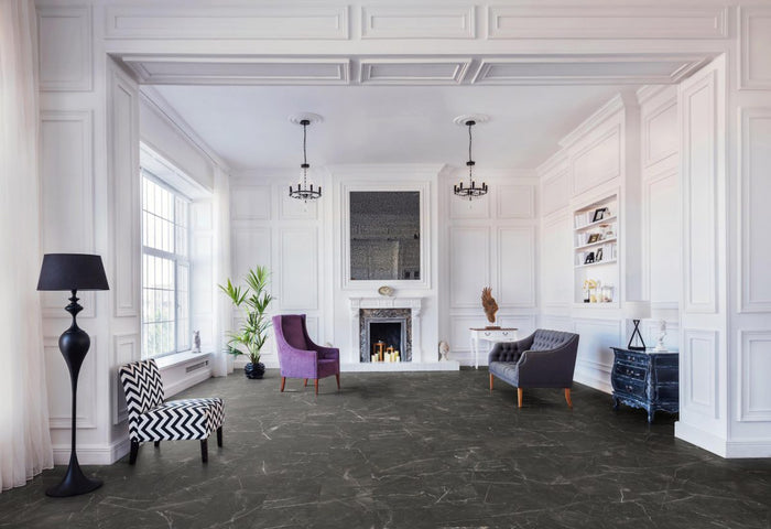 Rhinofloor Evolution LVT Flooring - Canterbury Honed Black Tile