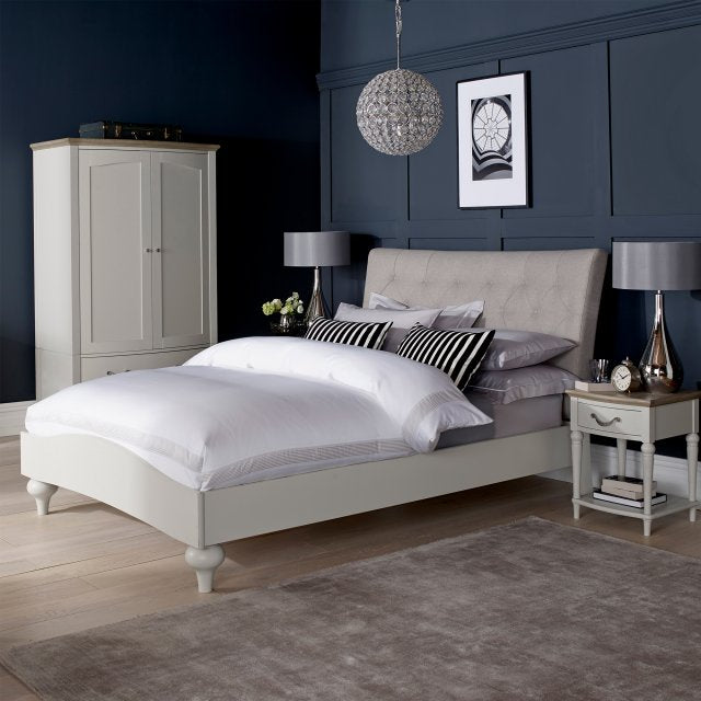 Montreux Bedroom Collection - Upholstered Diamond Stitch Bedstead - Soft Grey