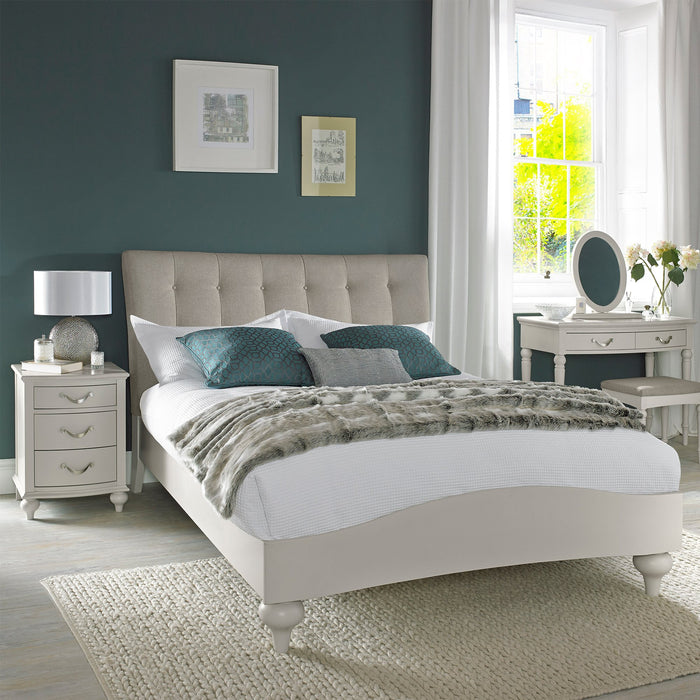 Montreux Bedroom Collection - Upholstered Vertical Stitch Bedstead - Soft Grey