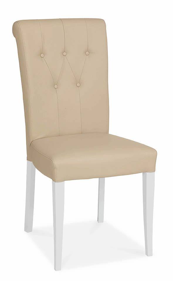 Hampstead Two Tone Dining Collection - Upholstered Chair with Ivory Leather (per pair)