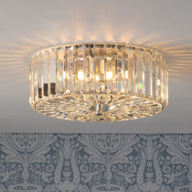 Laura Ashley - Fernhurst - 3 Light Flush - Polished Chrome and Clear Glass