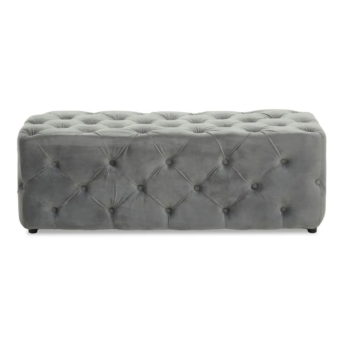 Alea Velvet Bench - Grey