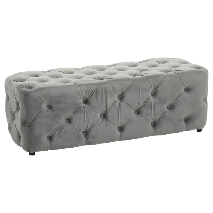 Alea Velvet Bench - Grey