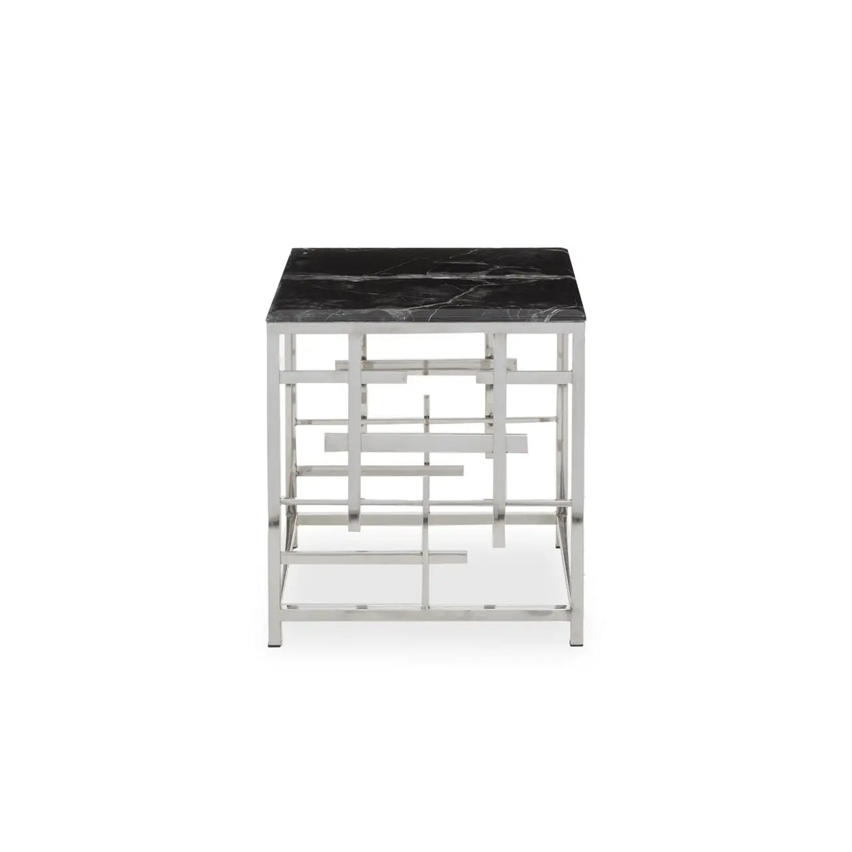 Aprilia Occasional Table Collection - Black Marble/Silver