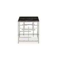 Aprilia Occasional Table Collection - Black Marble/Silver