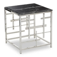 Aprilia Occasional Table Collection - Black Marble/Silver