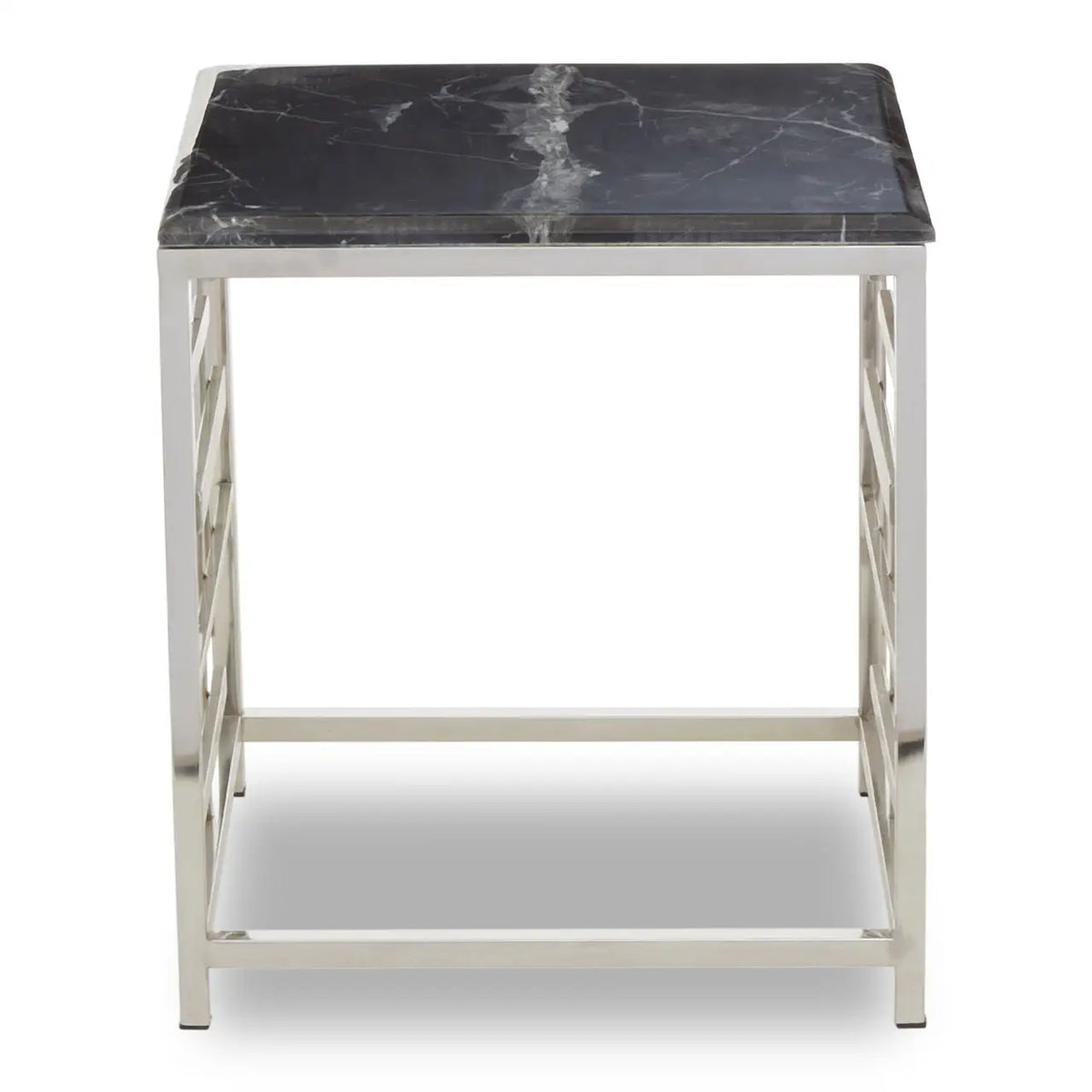 Aprilia Occasional Table Collection - Black Marble/Silver