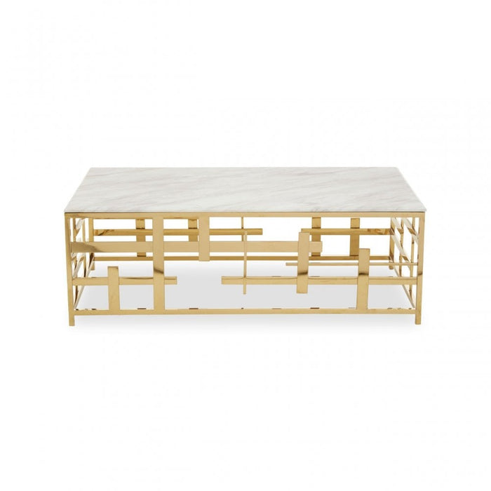 Aprilia Occasional Table Collection - White Marble/Gold