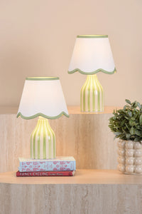 Aimee Twin Pack Table Lamp Green Ceramic With Shade
