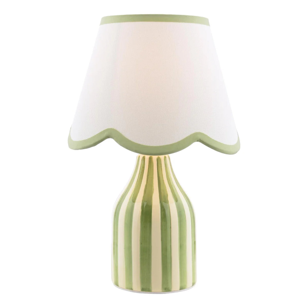 Aimee Twin Pack Table Lamp Green Ceramic With Shade