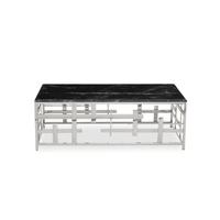 Aprilia Occasional Table Collection - Black Marble/Silver