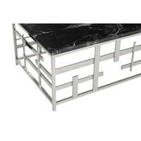 Aprilia Occasional Table Collection - Black Marble/Silver