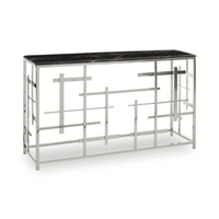 Aprilia Occasional Table Collection - Black Marble/Silver