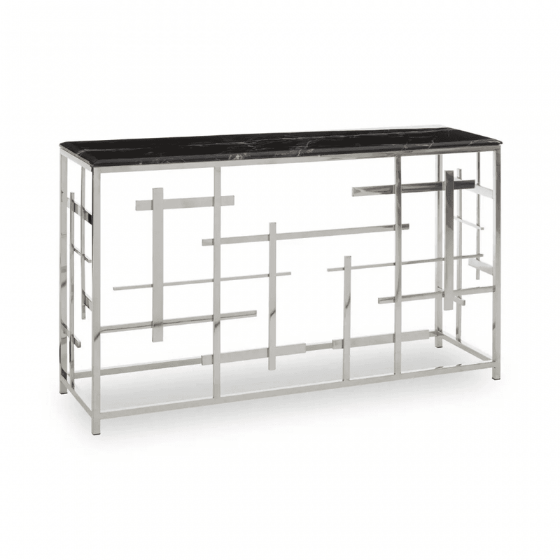 Aprilia Occasional Table Collection - Black Marble/Silver
