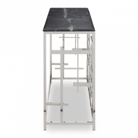 Aprilia Occasional Table Collection - Black Marble/Silver