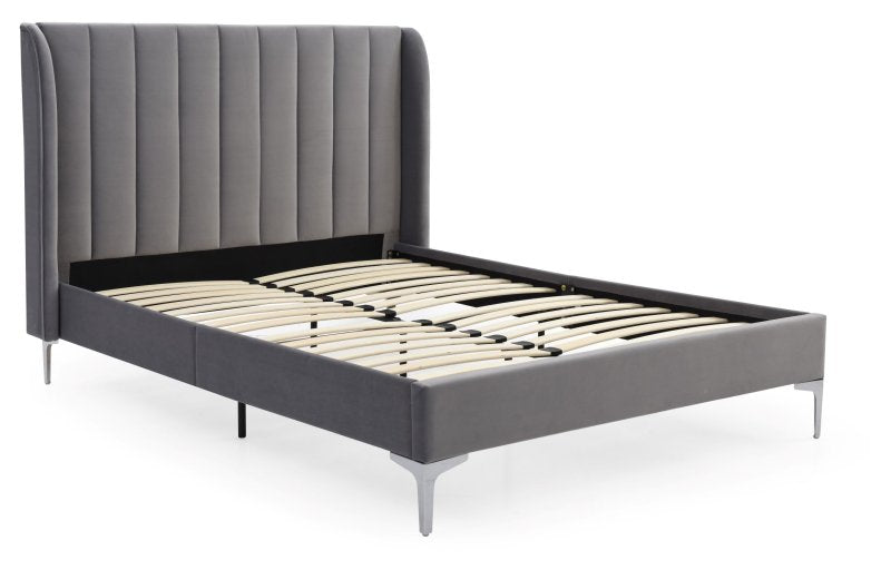 Avery Bed - Grey Velvet