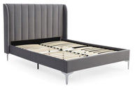Avery Bed - Grey Velvet