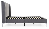 Avery Bed - Grey Velvet