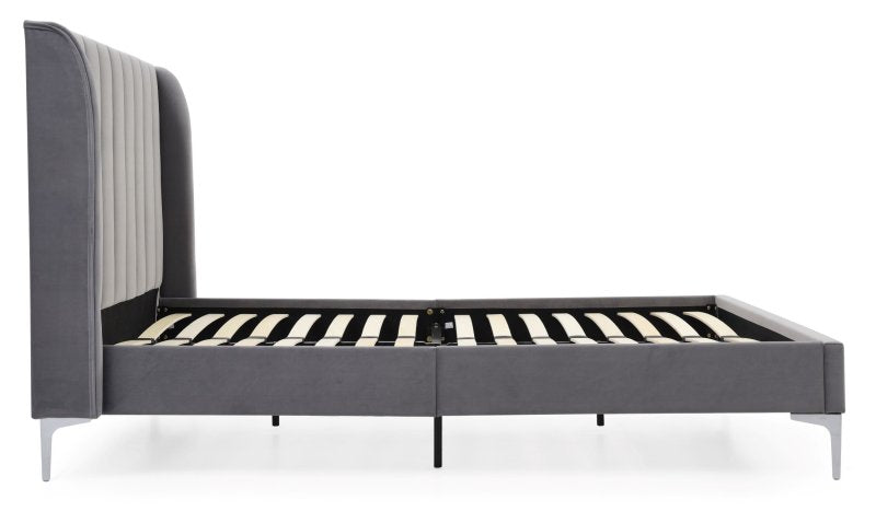 Avery Bed - Grey Velvet