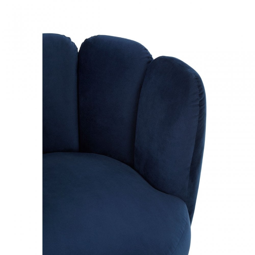 Beauly Velvet Accent Chair - Dark Blue