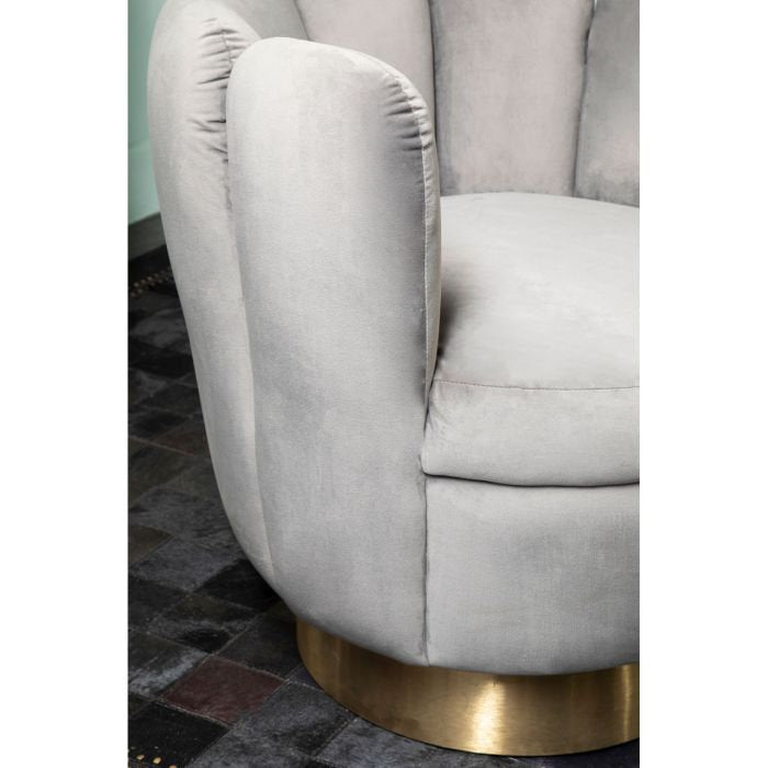 Beauly Velvet Accent Chair - Grey