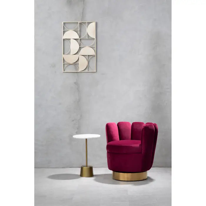 Beauly Velvet Accent Chair - Wine