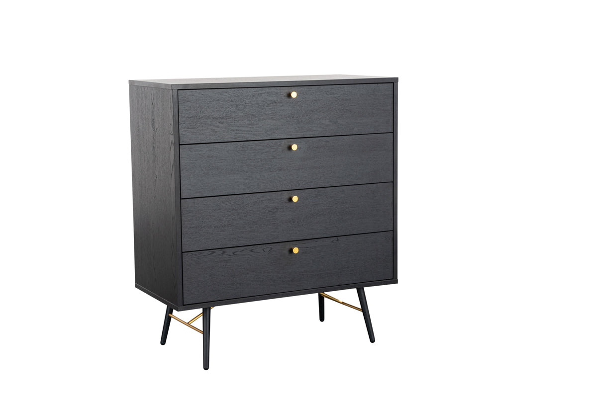 Barcelona 4 Drawer Chest - Black/Copper