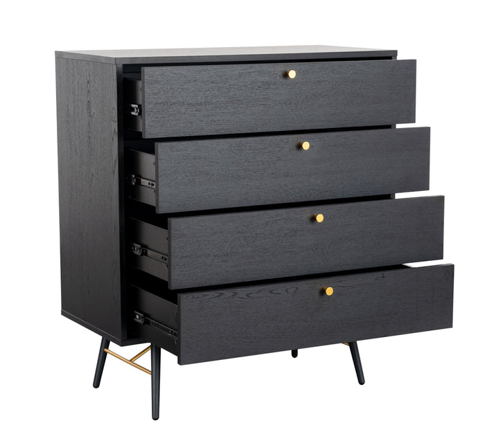 Barcelona 4 Drawer Chest - Black/Copper