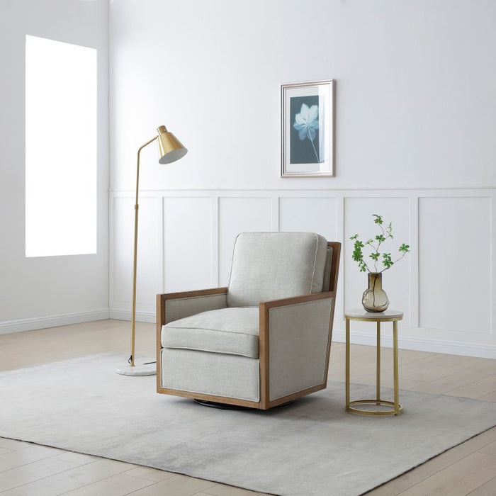 Beatrice Swivel Chair - Cream Linen